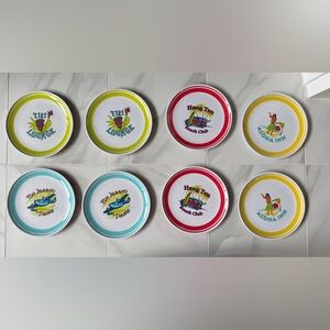 Vintage Lot of 8 Melamine Plates Hawaii Aloha Tiki Beach Hang 10